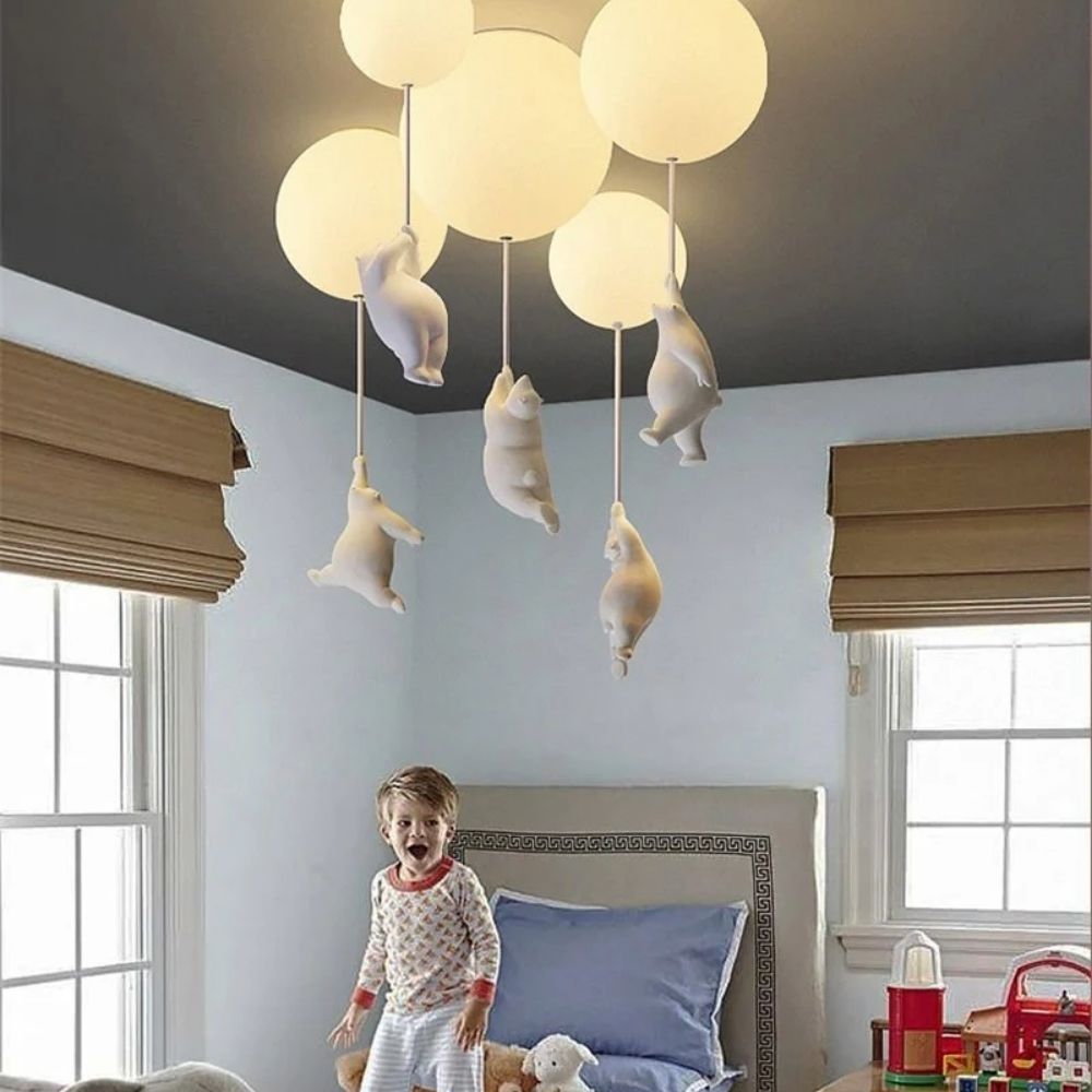 Charming Bear and Balloon Ceiling Light for Playful Spaces