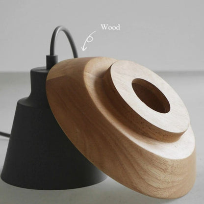 Natural Wood Pendant Lamp, Cozy Modern Hanging Fixture