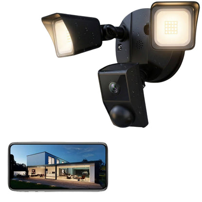 Smart Floodlight Security Camera with Motion Detection and Night Vision