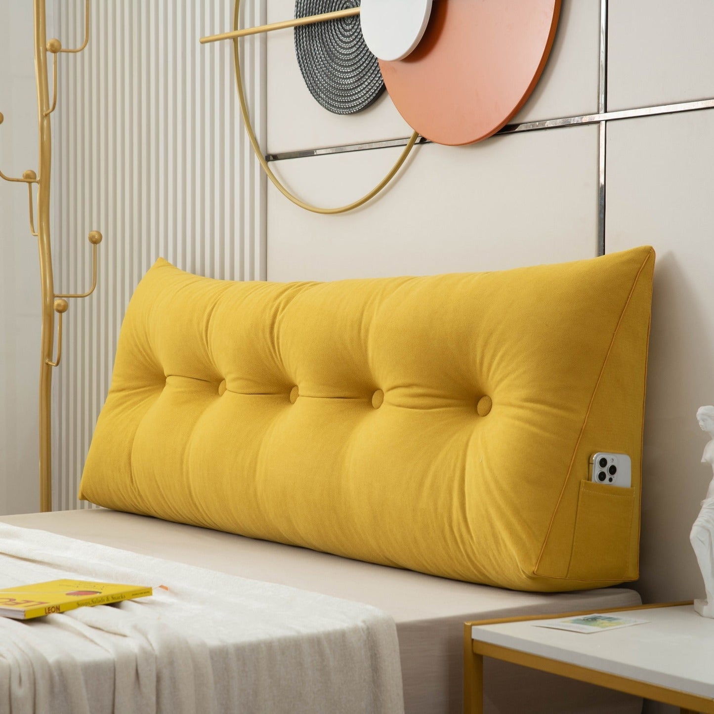 Supportive Wedge Pillow with Convenient Side Pocket