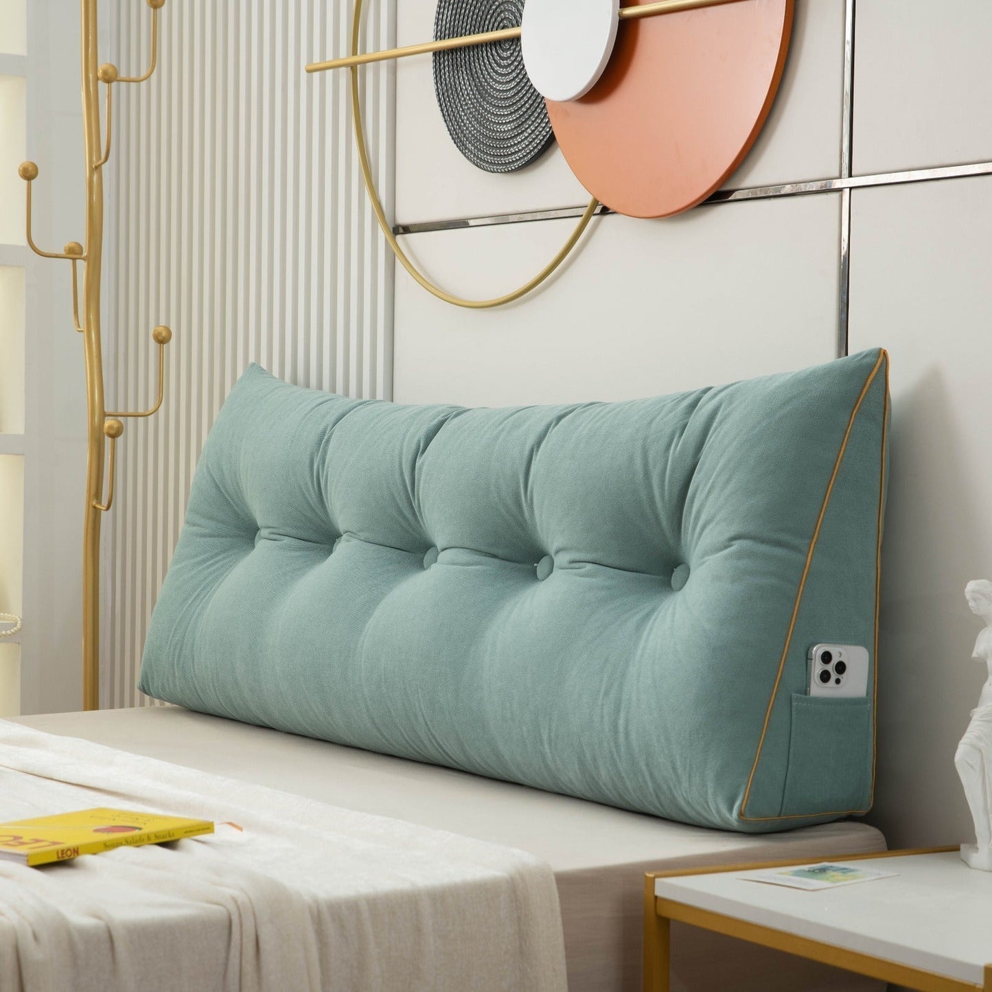 Supportive Wedge Pillow with Convenient Side Pocket
