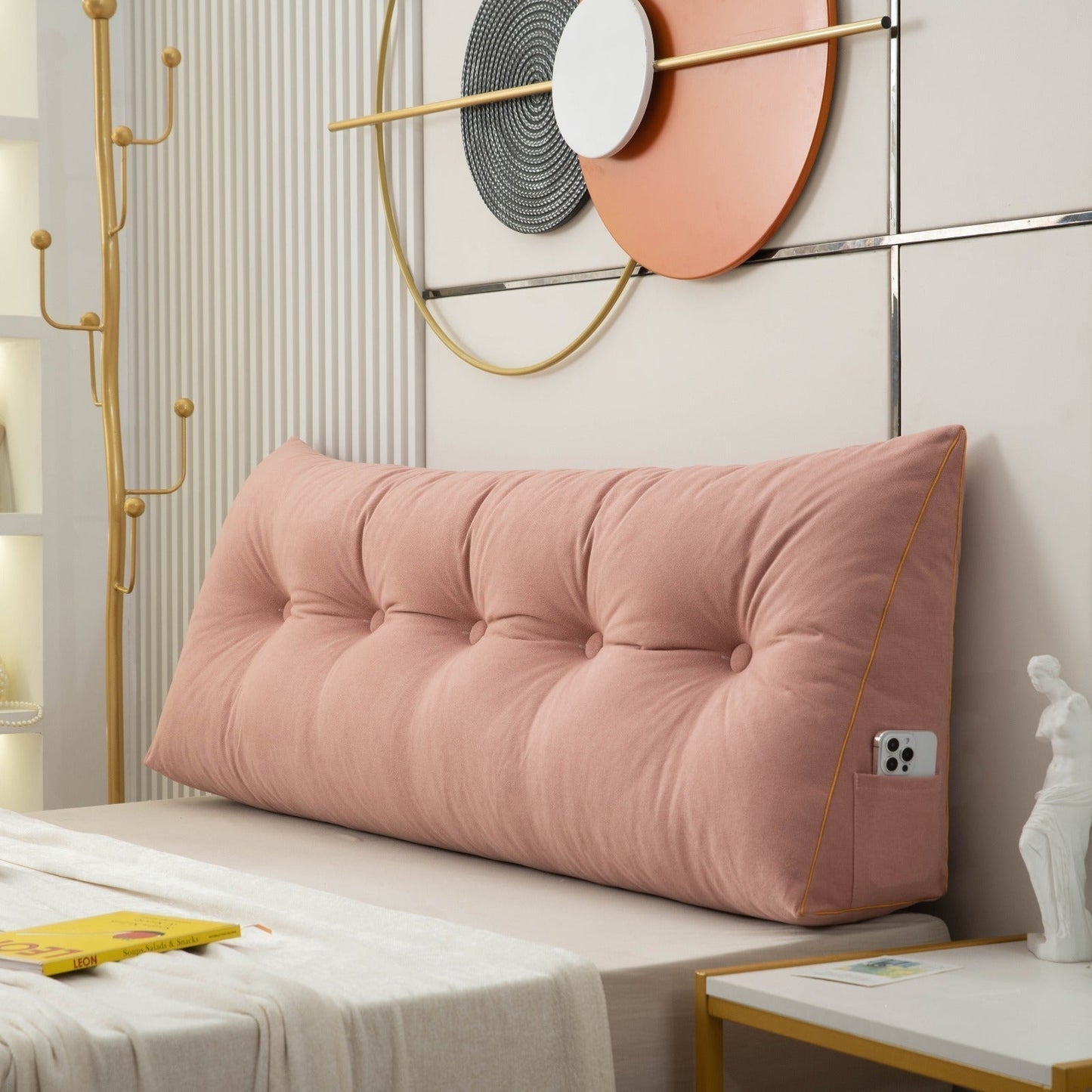 Supportive Wedge Pillow with Convenient Side Pocket