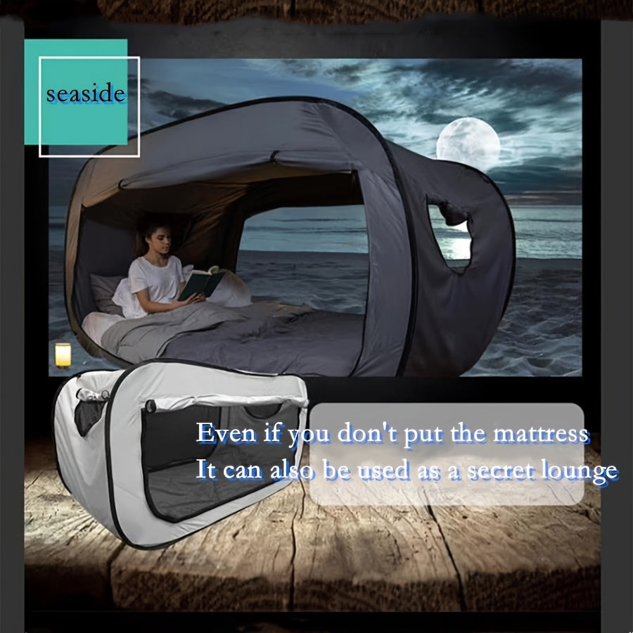 Compact Outdoor Sleeping Shelter with Zipper Closure & Bug Defense