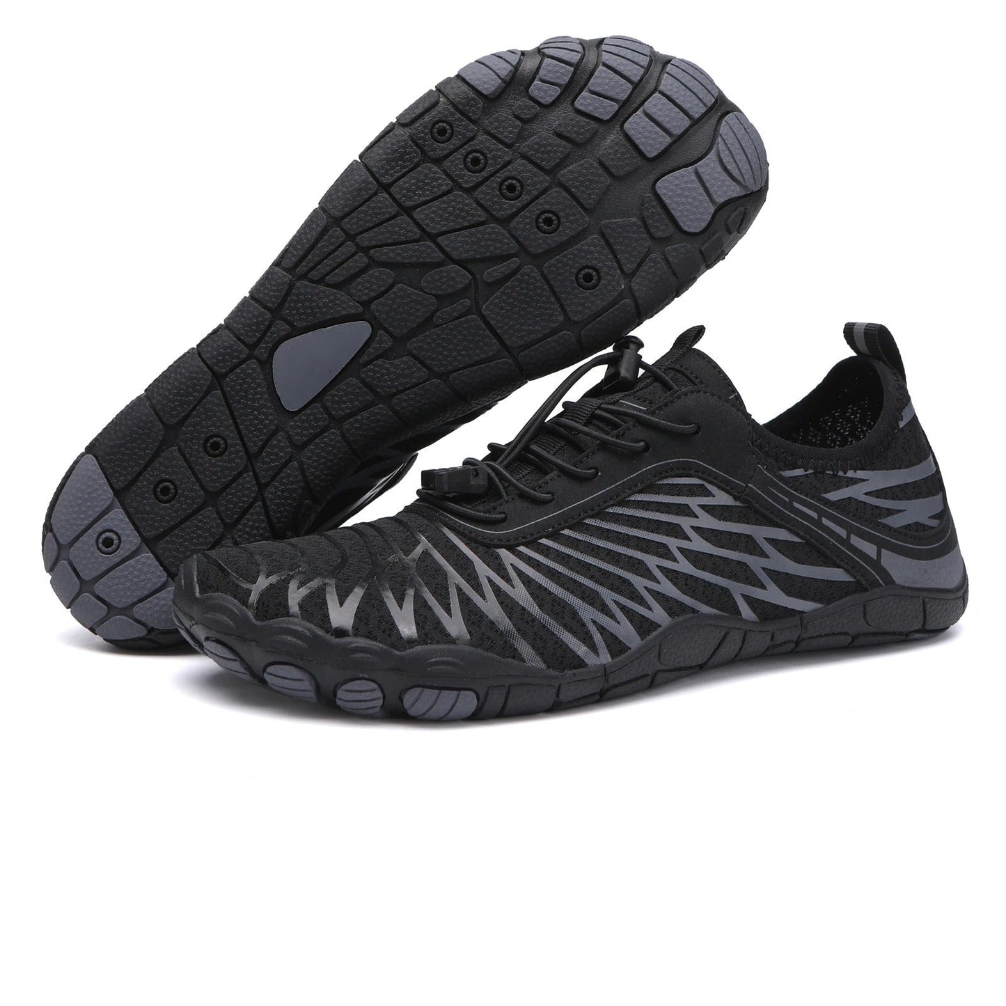 Flexible Barefoot Footwear with Enhanced Toe Space and Water Evacuation