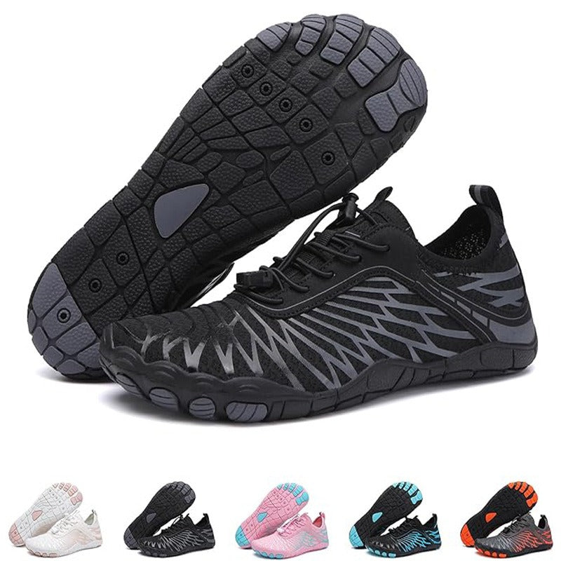 Flexible Barefoot Footwear with Enhanced Toe Space and Water Evacuation