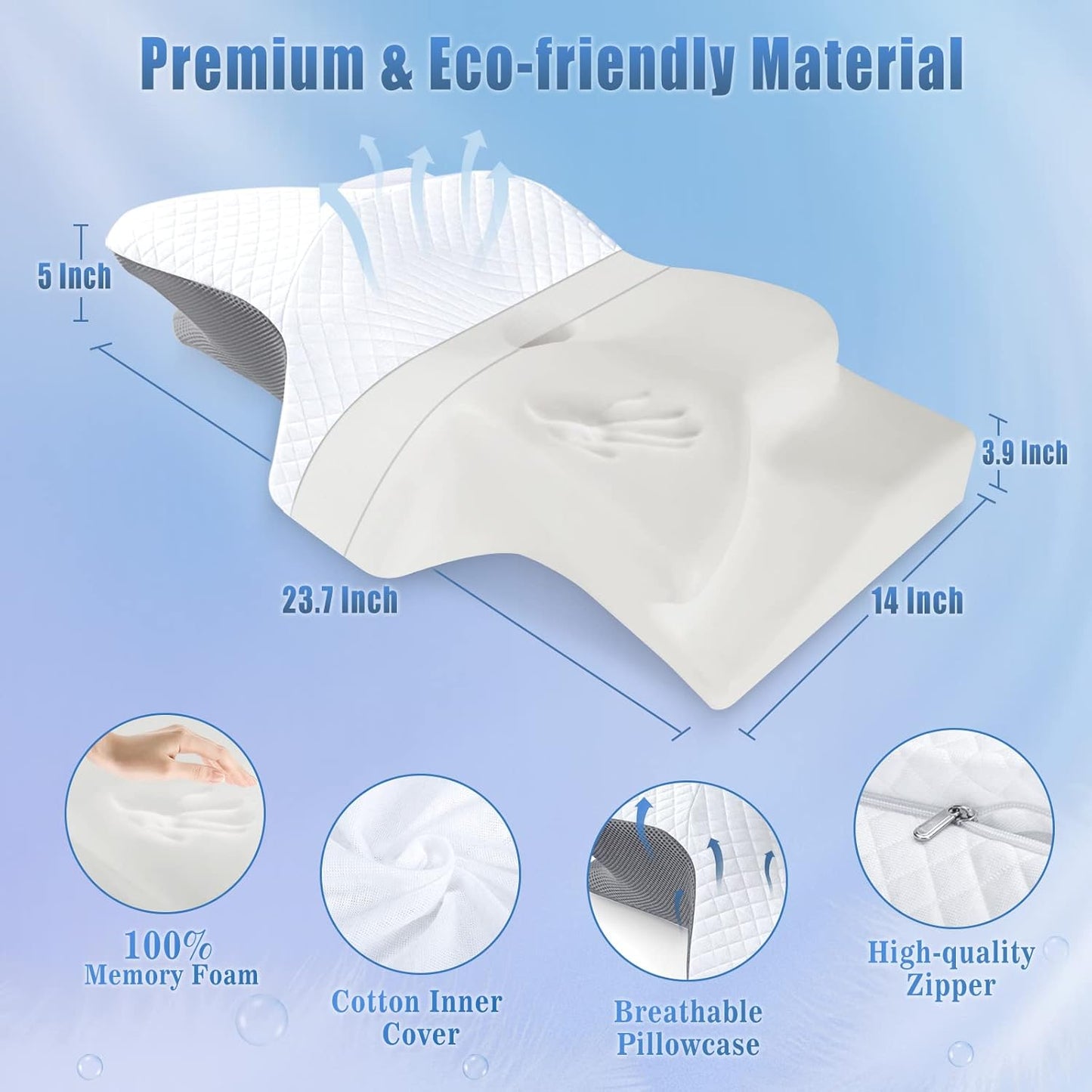 ErgoRest Contoured Memory Foam Neck Support Pillow