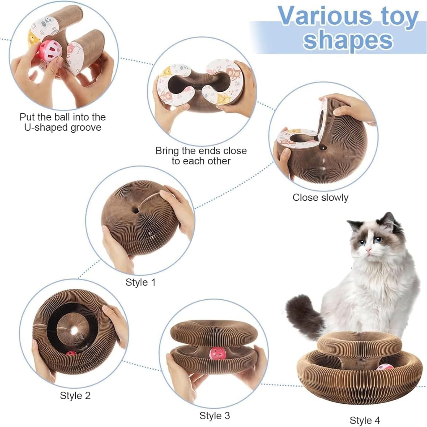 Interactive Cat Play Maze with Customizable Design and Jingle Ball