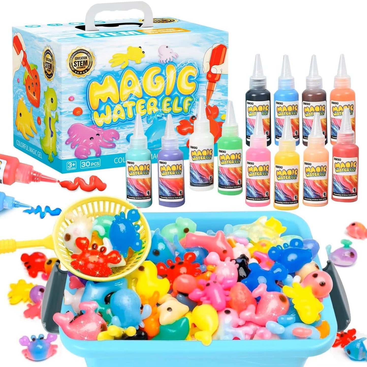 Create-A-Creature Gel Kit with 12 Colors and Molds for Kids
