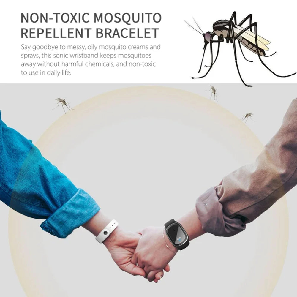 Smart Ultrasonic Insect Shield Bracelet with 3 Modes & 130-Hour Power