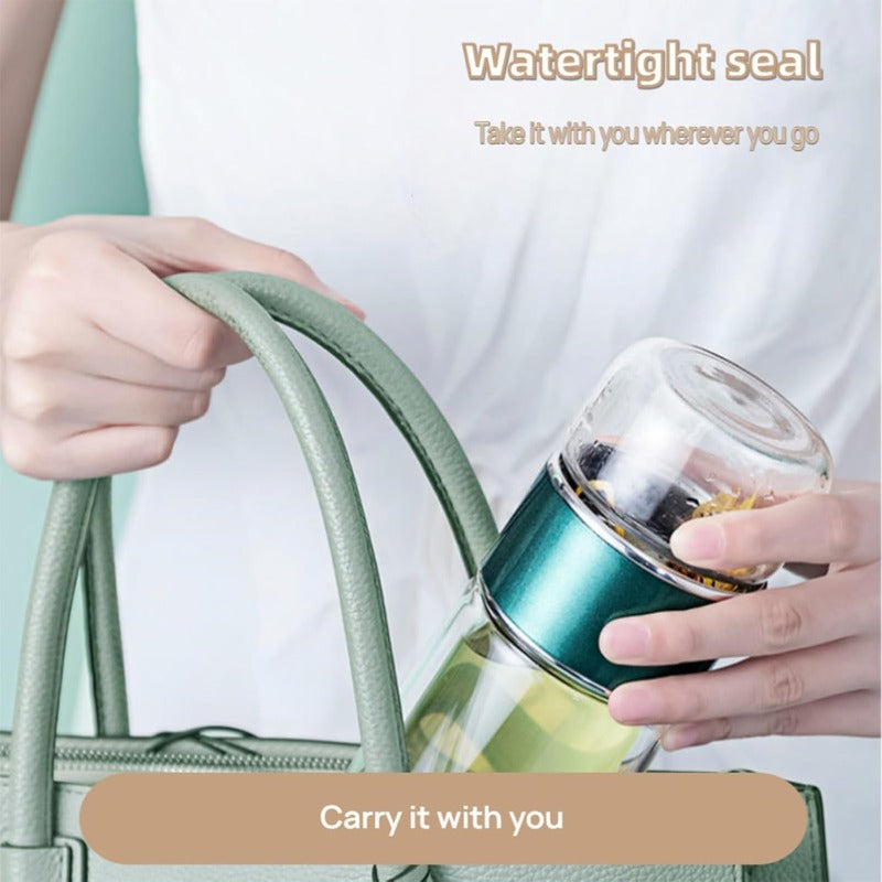 Portable Glass Tea Infuser with Adjustable Brewing Mechanism
