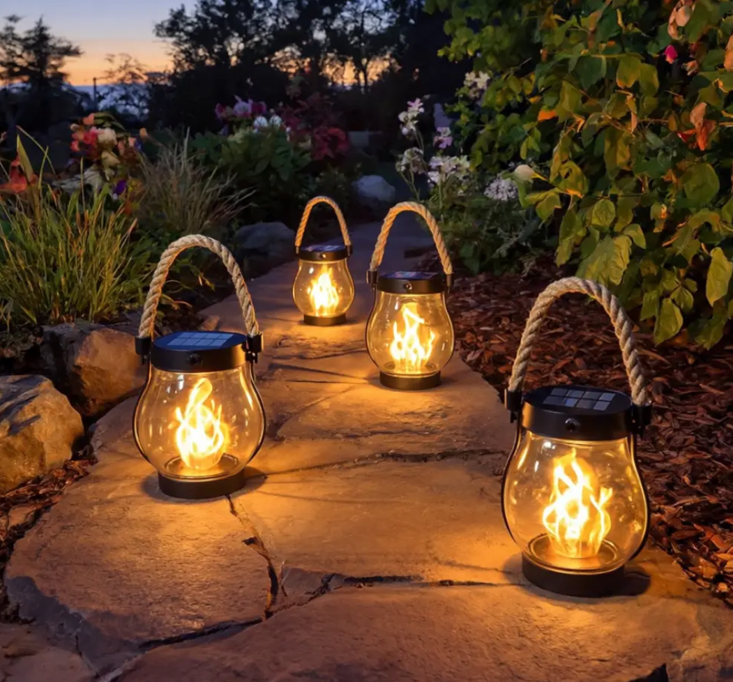 Illuminating Outdoor Lantern with Flickering Flame Effect