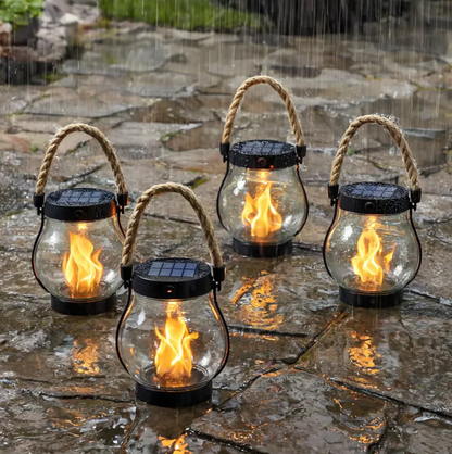 Illuminating Outdoor Lantern with Flickering Flame Effect