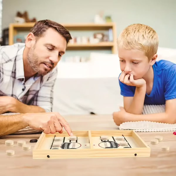 Exciting Fast-Action Wooden Puck Game for Family Fun