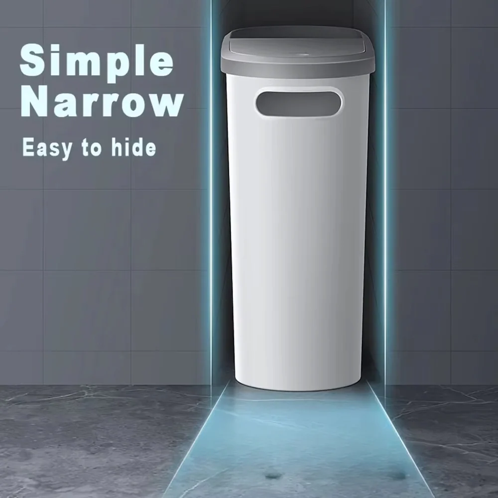 Compact and Stylish Trash Bin with Easy-Press Lid