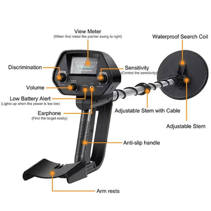 Versatile Metal Finder with Waterproof Coil and Dual Modes