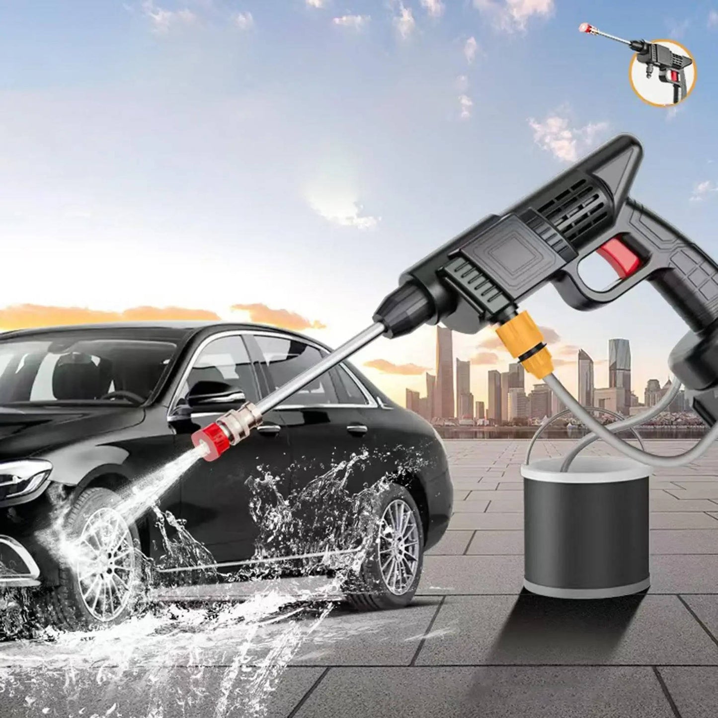 Portable Cordless Power Washer with Dual Spray Modes and Soap Tank