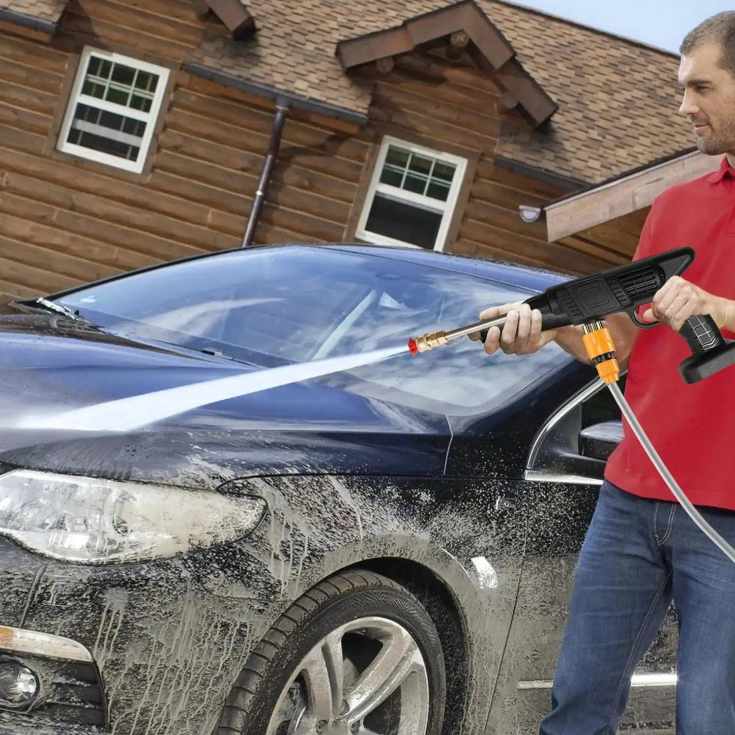 Portable Cordless Power Washer with Dual Spray Modes and Soap Tank
