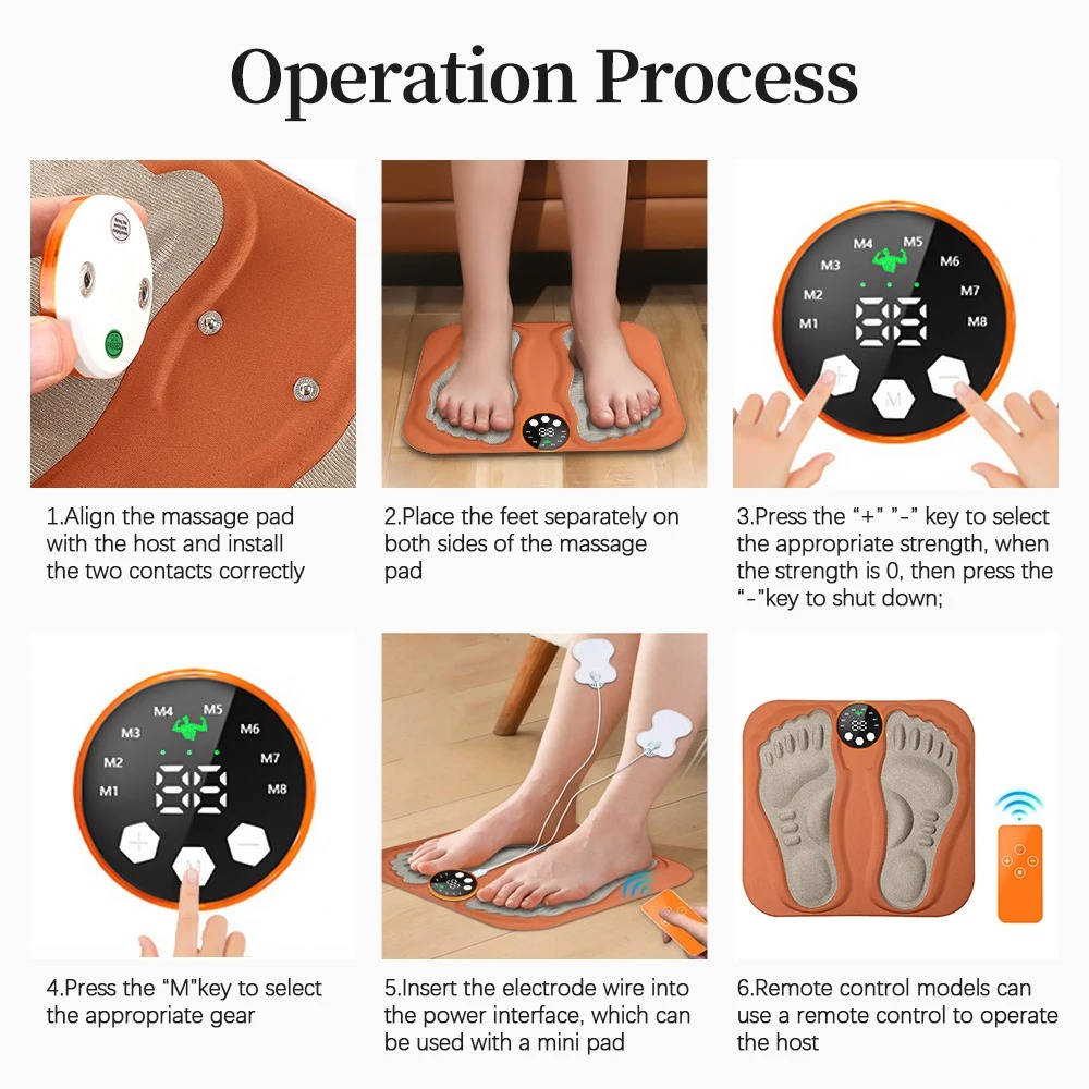Rechargeable Foot Relaxation Mat with Remote Control
