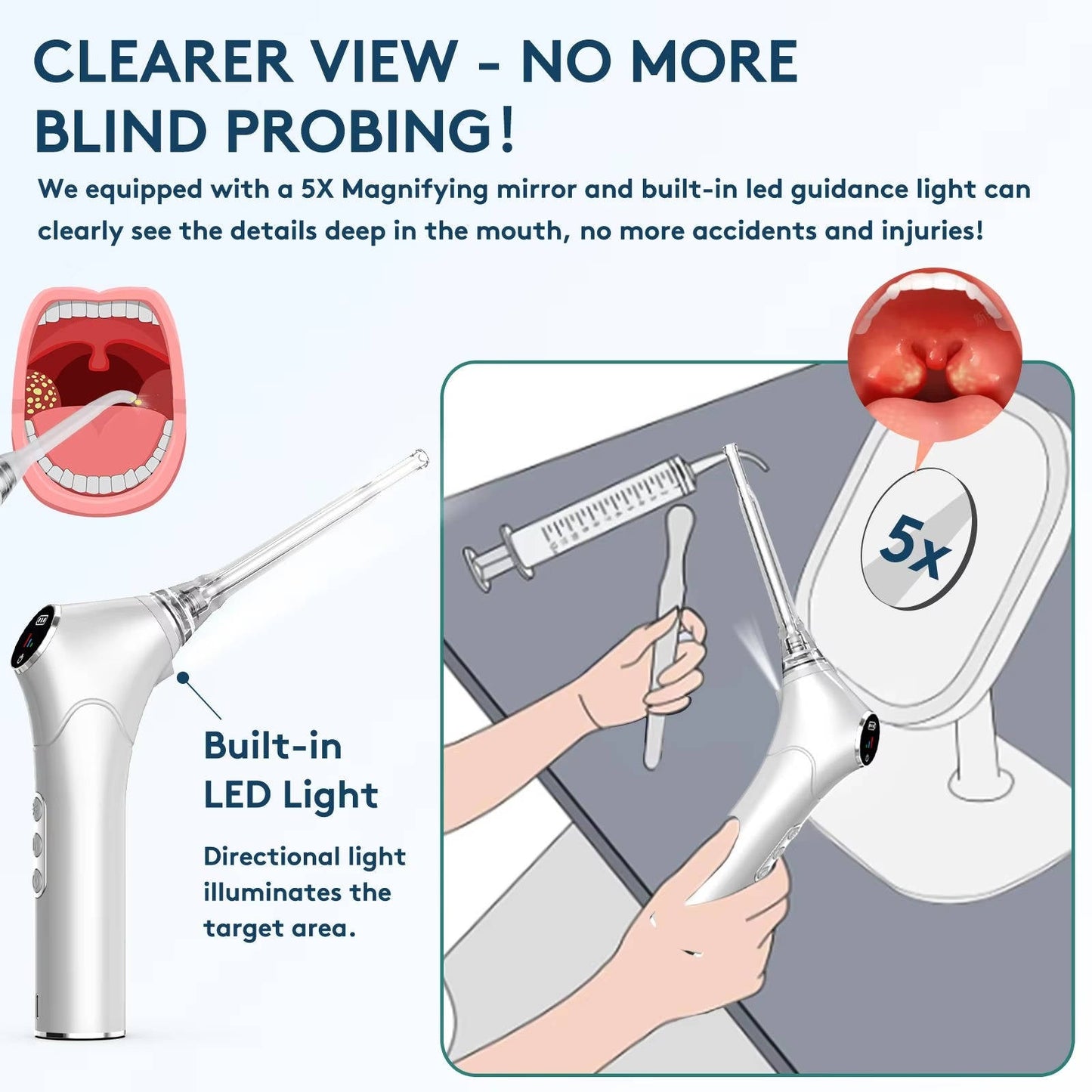 Versatile Oral Hygiene Tool with Adjustable Suction Power
