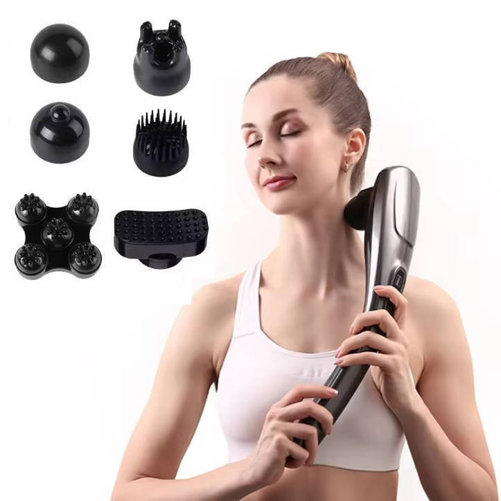 Ergonomic Electric Body Massager with 6 Versatile Heads