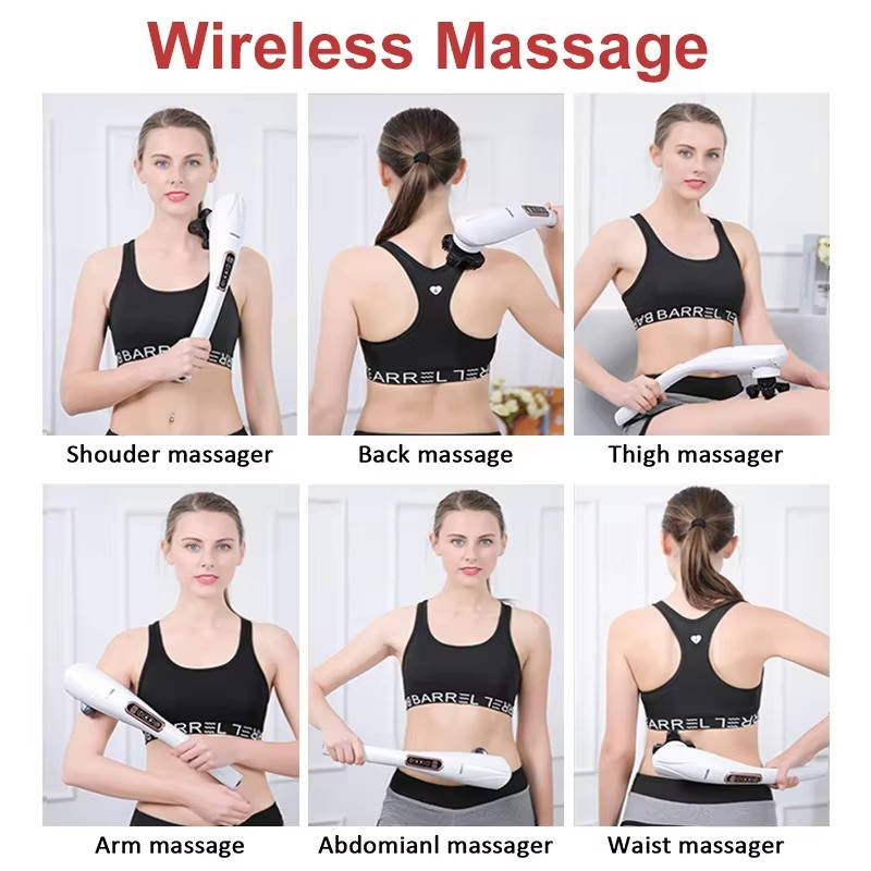 Ergonomic Electric Body Massager with 6 Versatile Heads