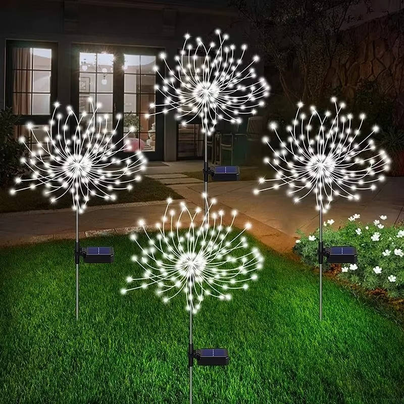 Solar-Powered Dazzle Lights with Adjustable Copper Wiring