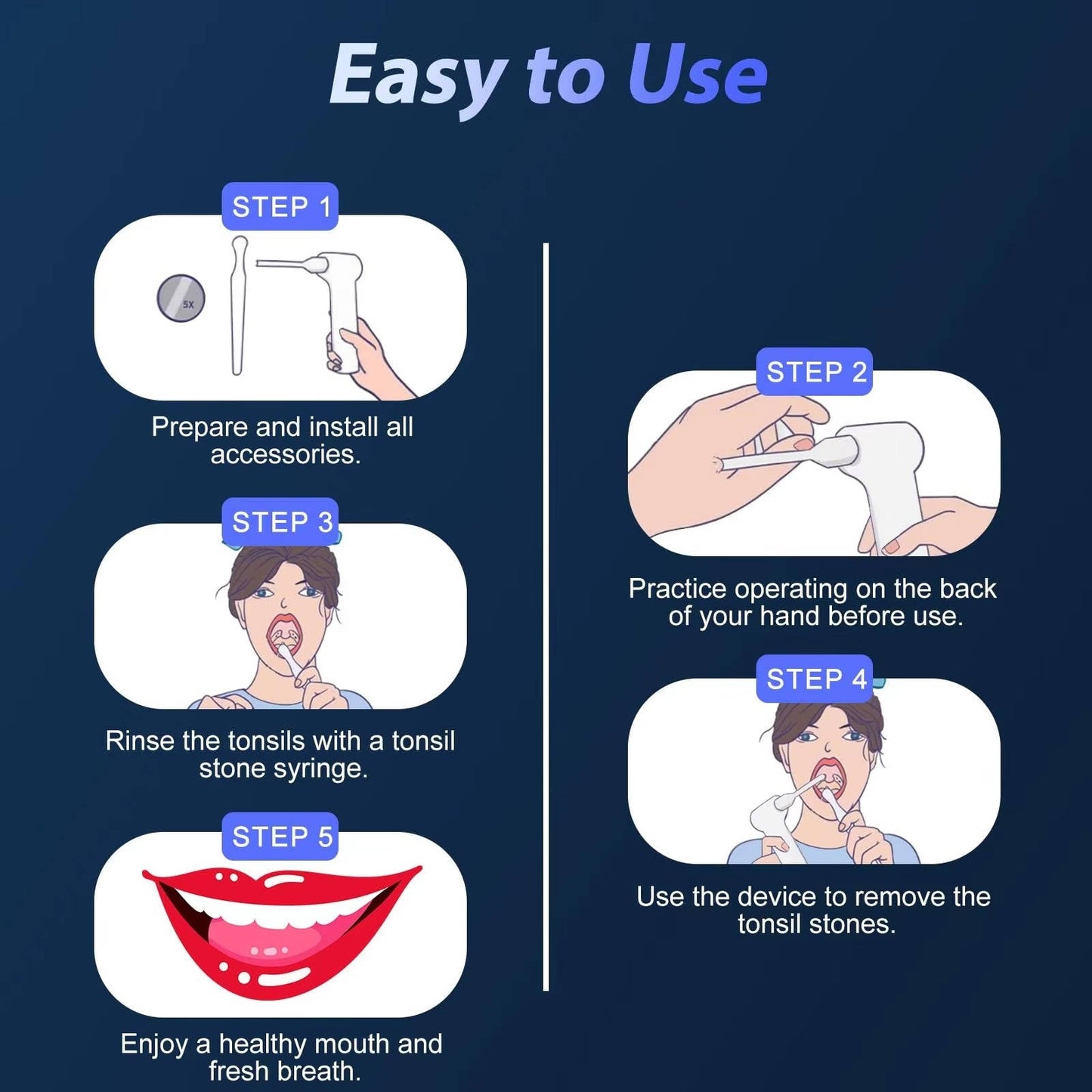 Versatile Oral Hygiene Tool with Adjustable Suction Power