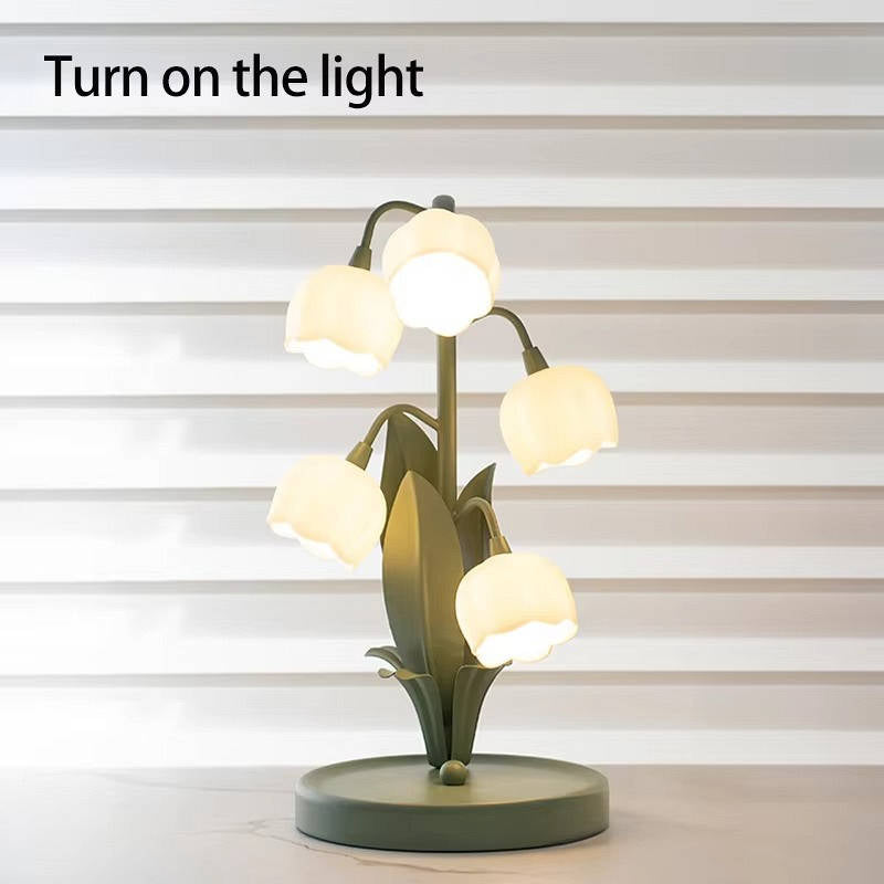 Charming Floral LED Desk Lamp with USB and 3 Light Settings