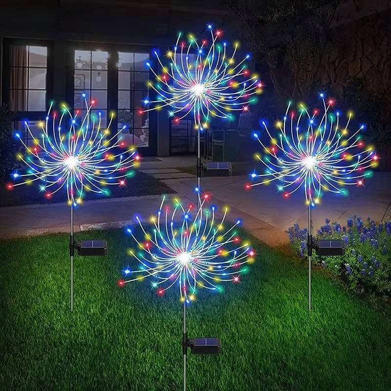 Solar-Powered Dazzle Lights with Adjustable Copper Wiring