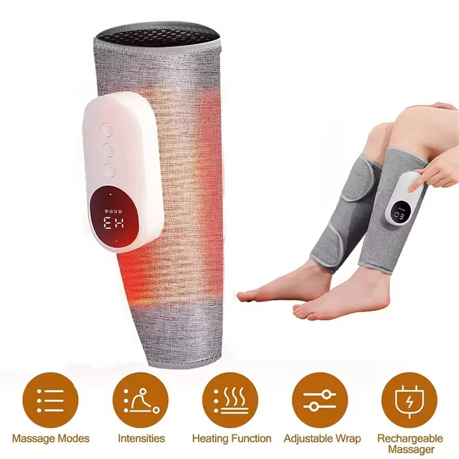 Rechargeable Cordless Calf Relief Massager with Heat Functionality
