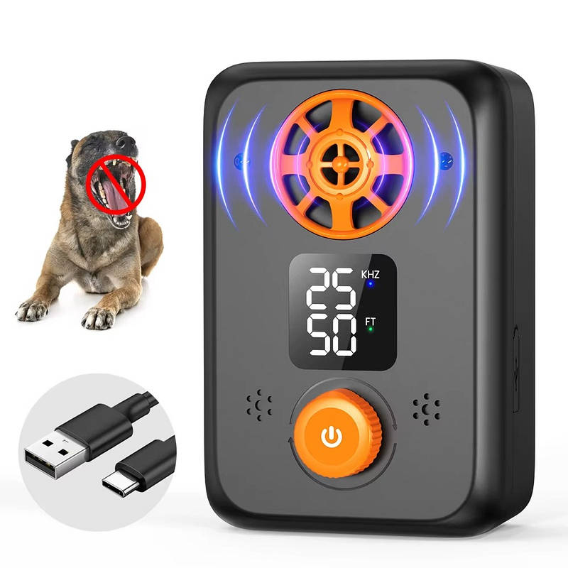 Rechargeable Ultrasonic Bark Management System with LED Display