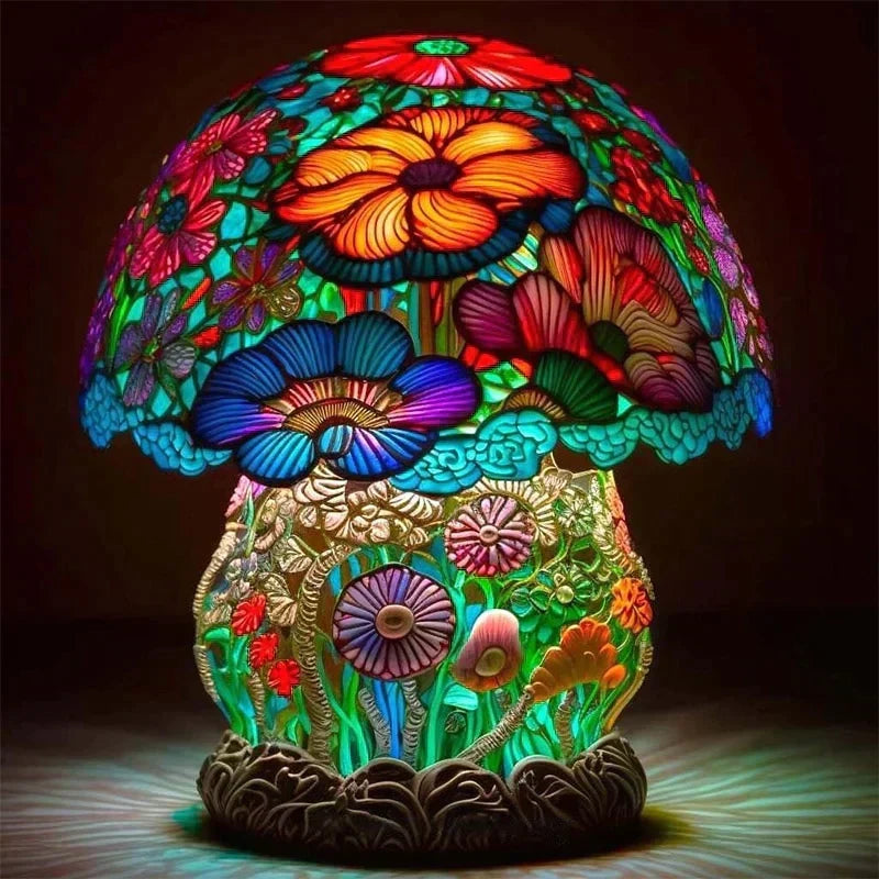 Elegant Colored Glass Table Lamp for Cozy Evening Ambiance