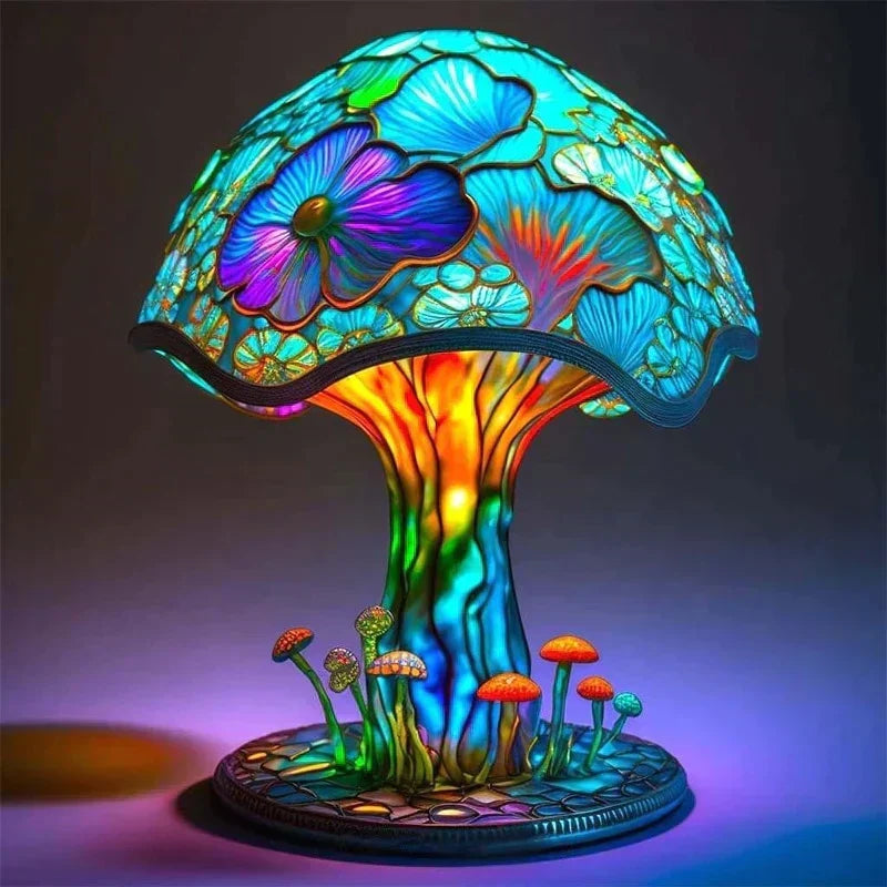 Elegant Colored Glass Table Lamp for Cozy Evening Ambiance