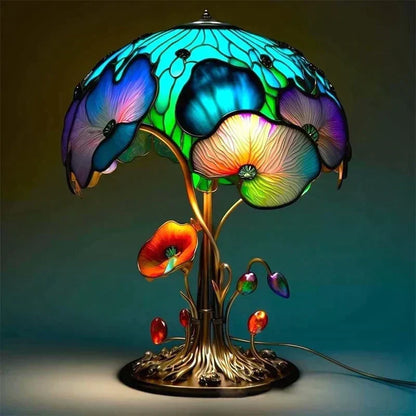Elegant Colored Glass Table Lamp for Cozy Evening Ambiance