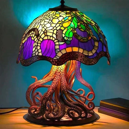 Elegant Colored Glass Table Lamp for Cozy Evening Ambiance