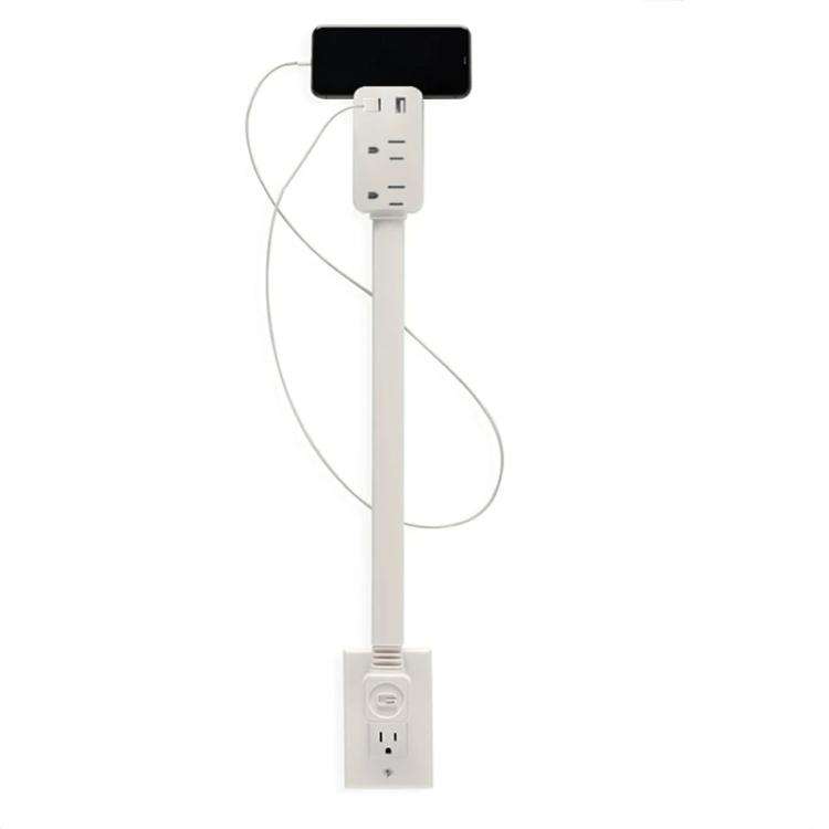 Compact Retractable Power Hub with Dual USB and AC Outlets