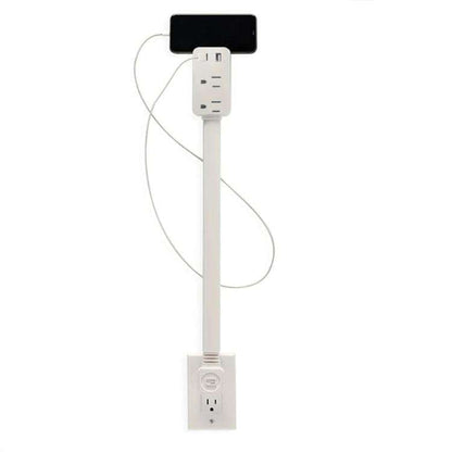 Compact Retractable Power Hub with Dual USB and AC Outlets