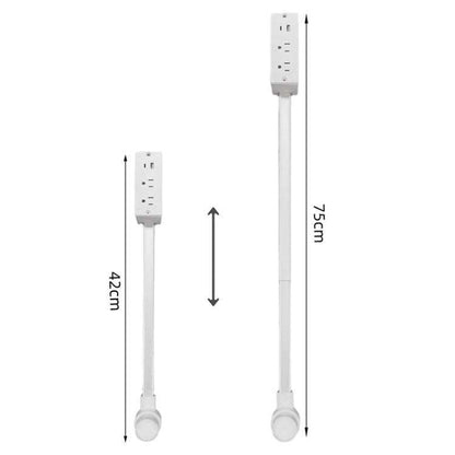 Compact Retractable Power Hub with Dual USB and AC Outlets
