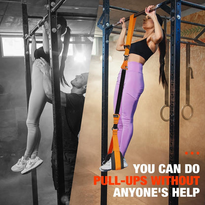 Adjustable Pull-Up Assistance Strap with Dual Foot Loops
