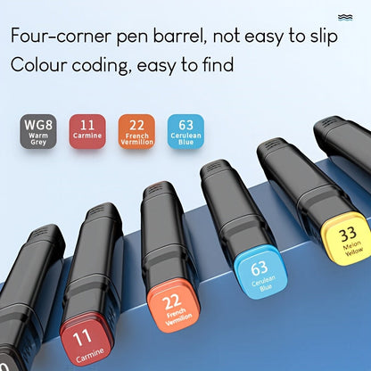 Versatile Dual-Tip Alcohol Markers Set with 168 Vibrant Shades