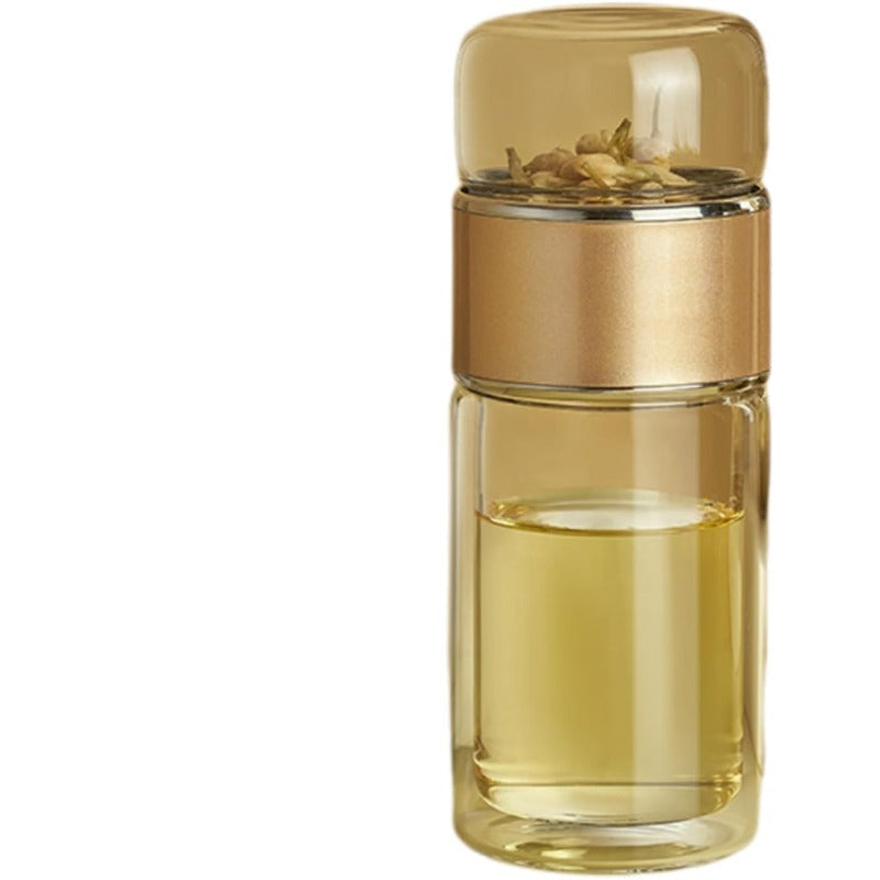 Portable Glass Tea Infuser with Adjustable Brewing Mechanism