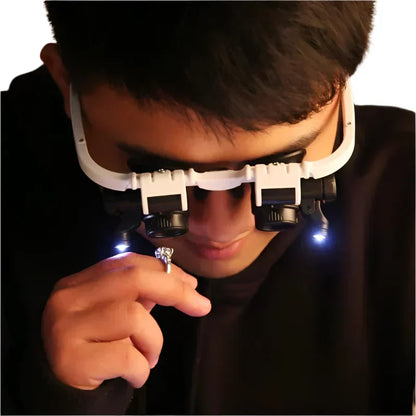 Illuminated Magnifying Headset with 8x, 15x, 23x Lenses
