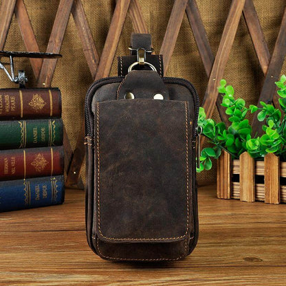 Genuine Leather Waist Pack with Secure Phone Pocket