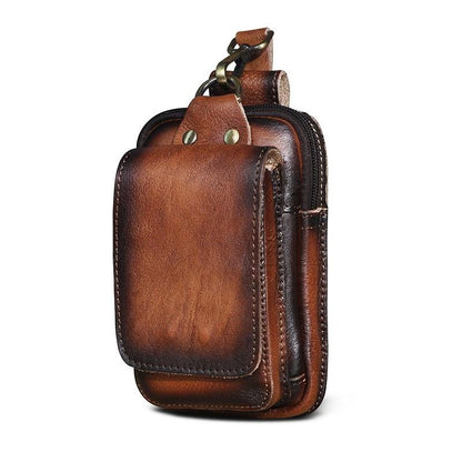 Genuine Leather Waist Pack with Secure Phone Pocket