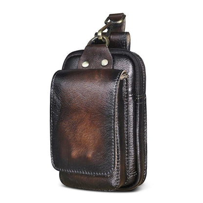 Genuine Leather Waist Pack with Secure Phone Pocket