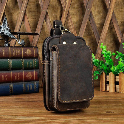 Genuine Leather Waist Pack with Secure Phone Pocket