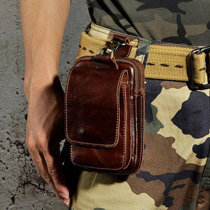 Genuine Leather Waist Pack with Secure Phone Pocket