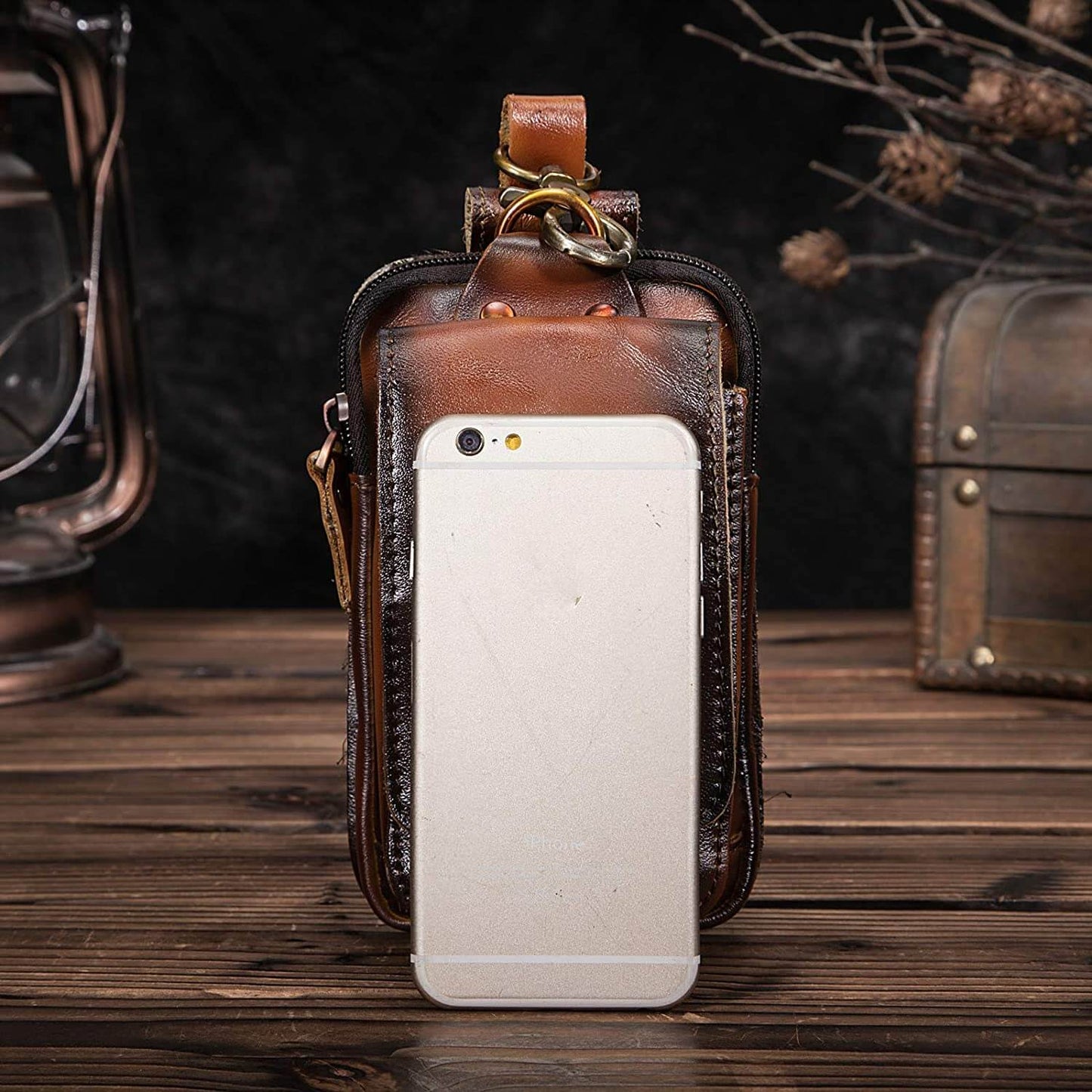 Genuine Leather Waist Pack with Secure Phone Pocket