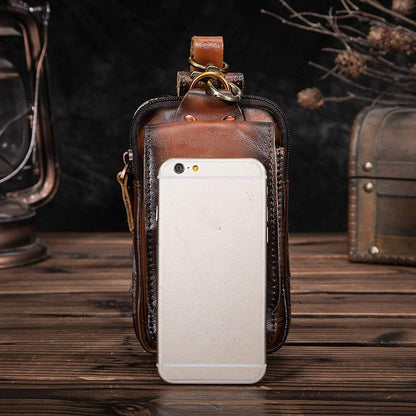 Genuine Leather Waist Pack with Secure Phone Pocket