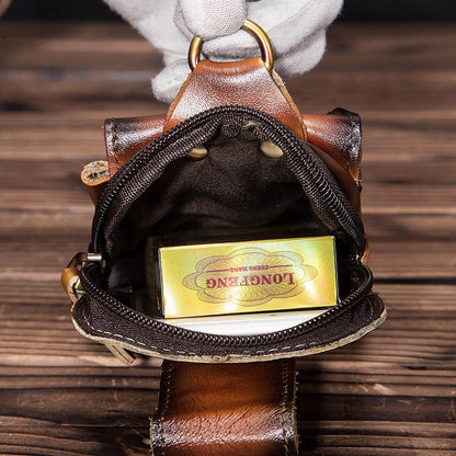 Genuine Leather Waist Pack with Secure Phone Pocket